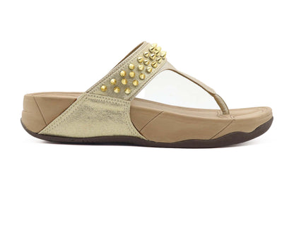 Gold flip flop platform sandal for women and girls 1 inch