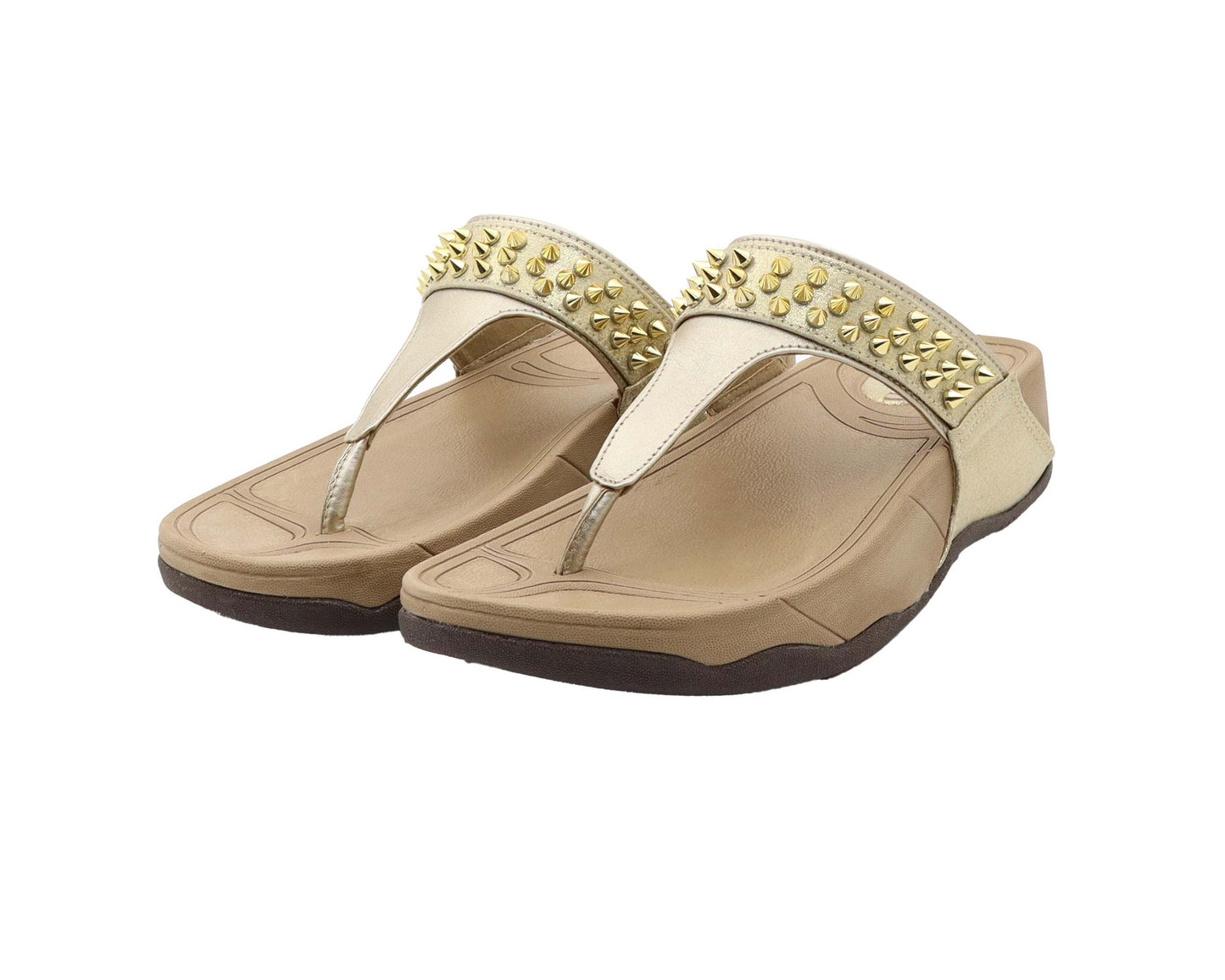 Gold flip flop platform sandal for women and girls 1 inch