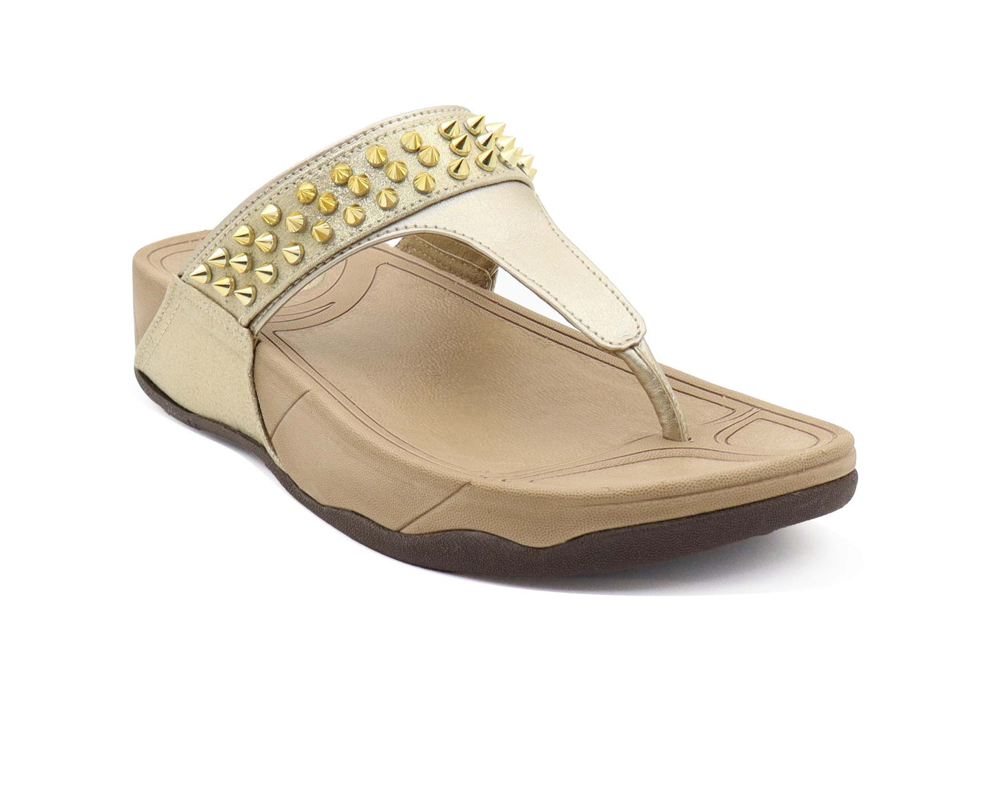 Gold flip flop platform sandal for women and girls 1 inch