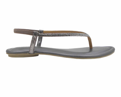 Gray flat sandal for girls.