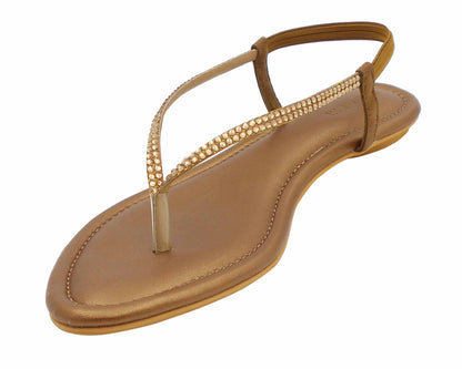 Delicate flat sandal for women and girls copper.