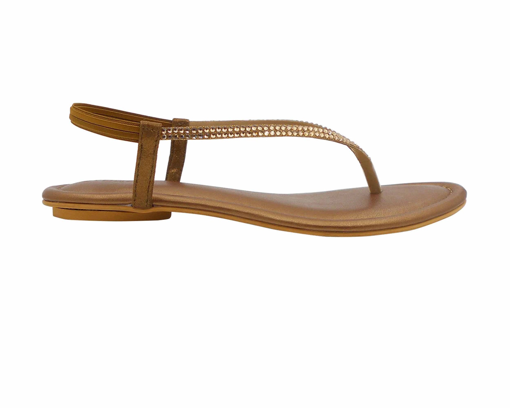 Flat sandal for women and girls copper.