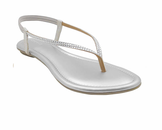 Women's flat sandal silver.