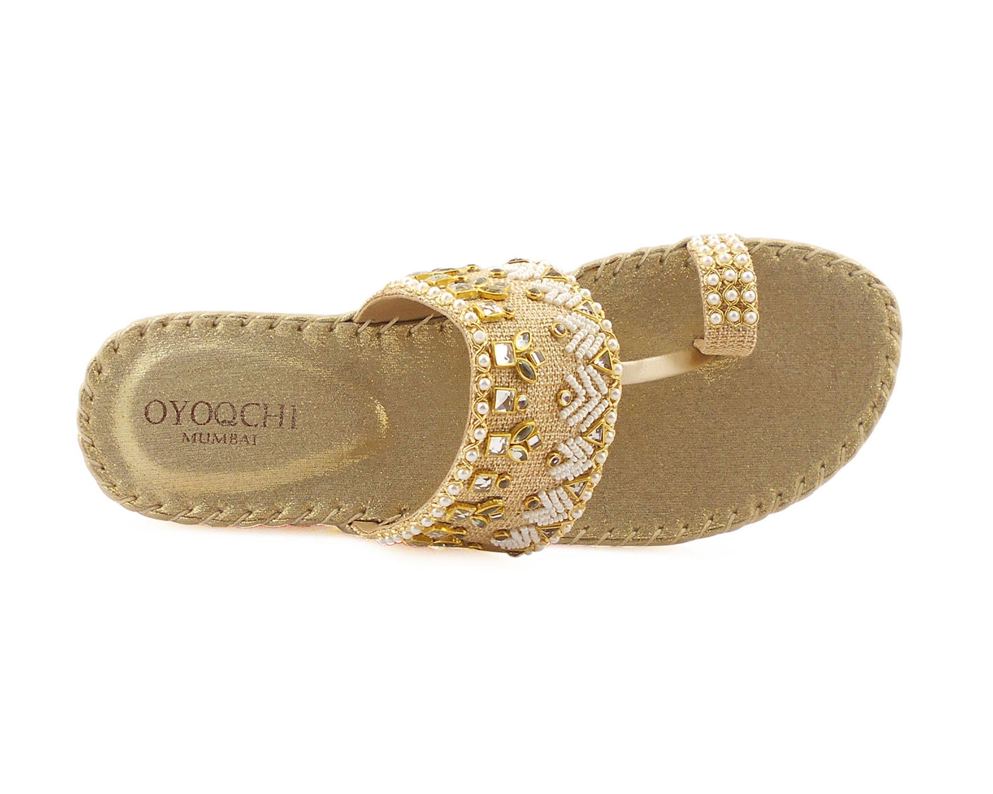 Gold  women's 1 inch platform footwear