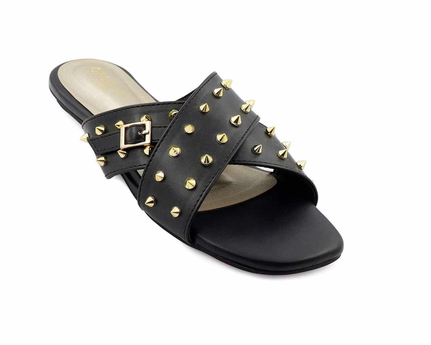 Women's best quality black flat footwear