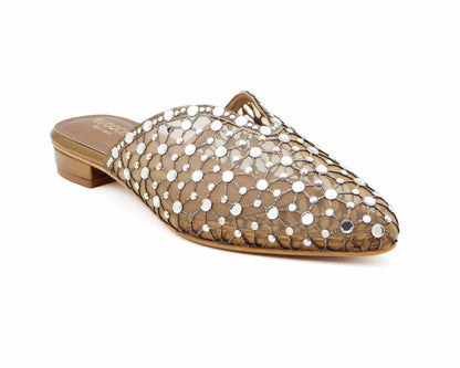 Crystal stone mule shoe for women and girls.